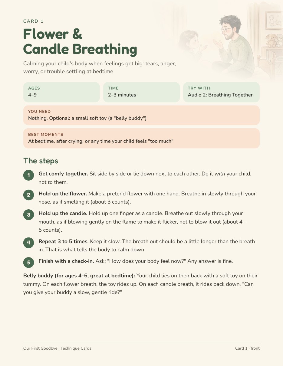 Technique card 1, Flower and Candle Breathing
